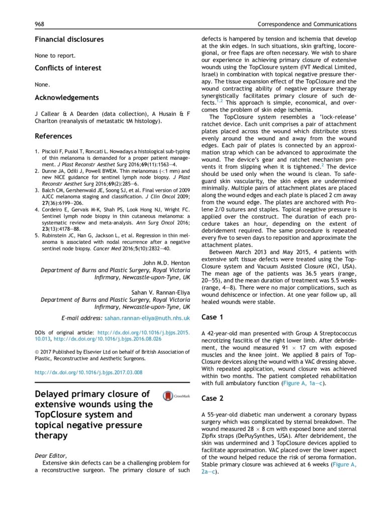 22 Delayed primary closure of extensive wounds using the TopClosure system and topical negative pressure therapy-1_page-0001